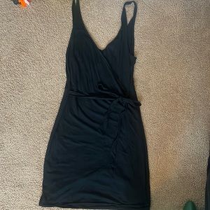 H&M black wrap dress size L